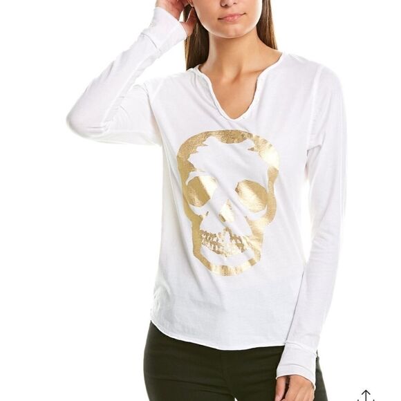ZADIG & VOLTAIRE Tunisien ML Foil Skull T-shirt - Picture 1 of 7
